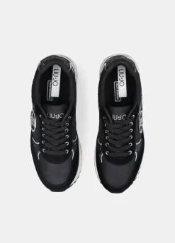 Sneakers super platform in glitter e nylon