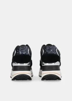 Sneakers super platform in glitter e nylon