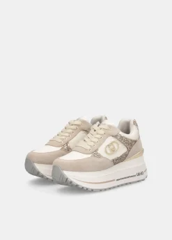 Sneakers super platform in glitter e nylon