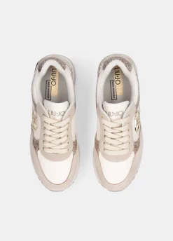 Sneakers super platform in glitter e nylon