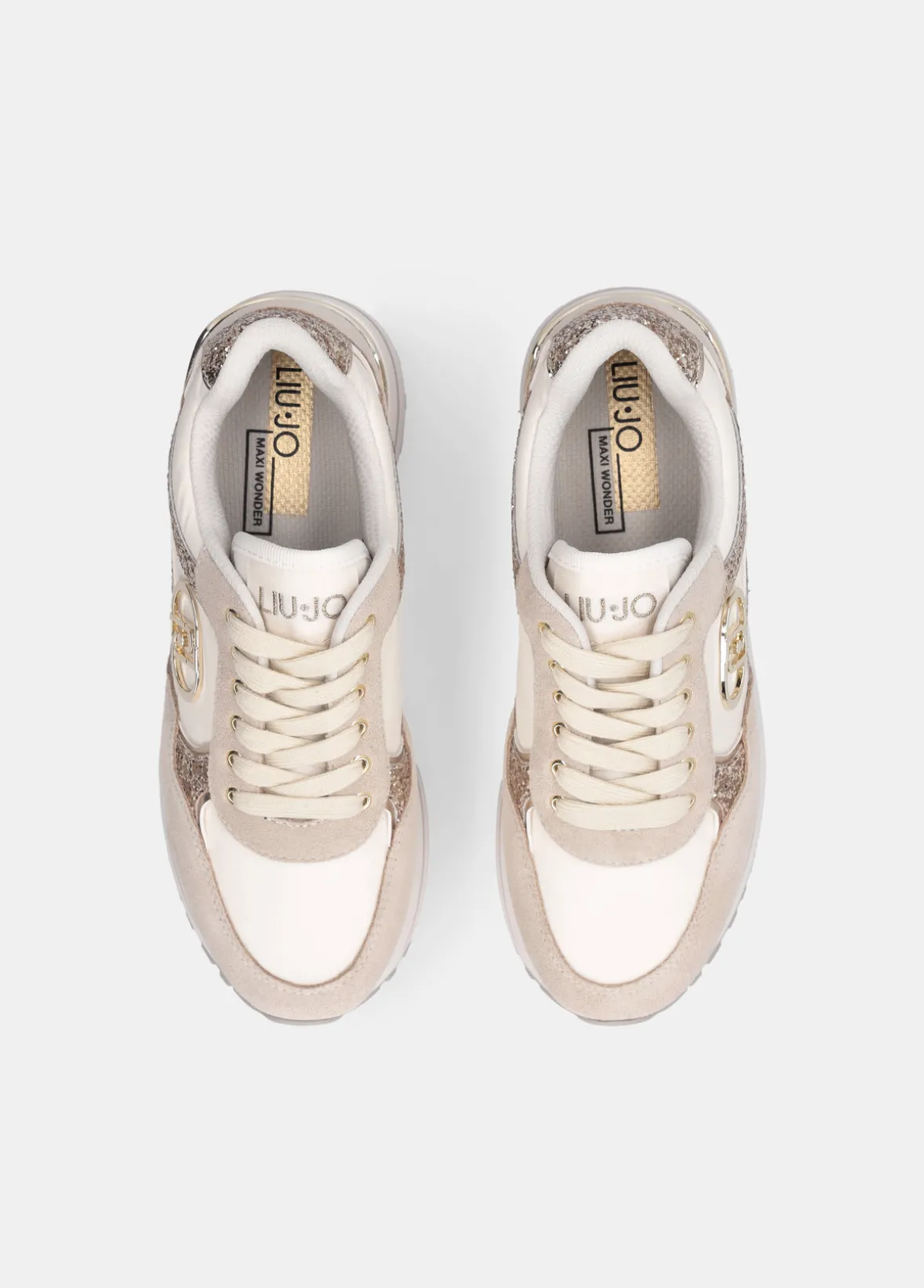 Sneakers super platform in glitter e nylon