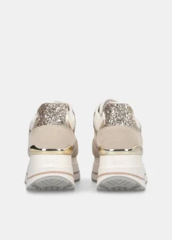 Sneakers super platform in glitter e nylon