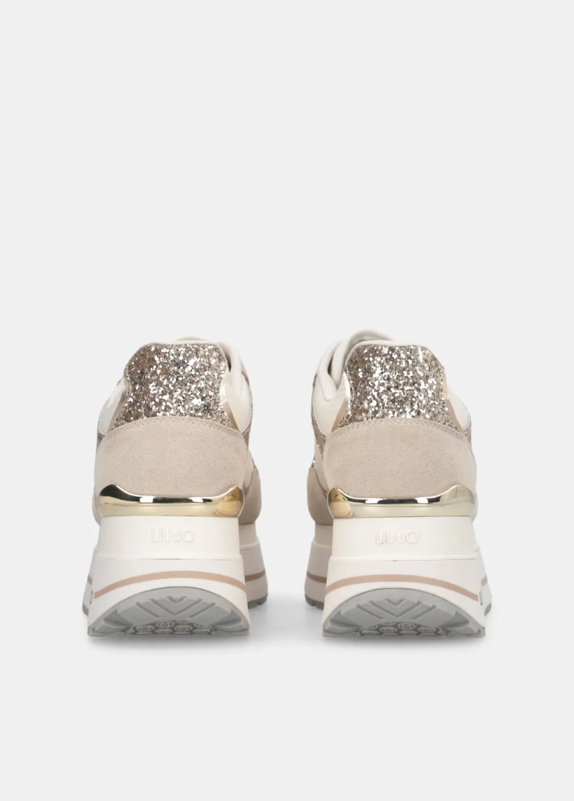 Sneakers super platform in glitter e nylon