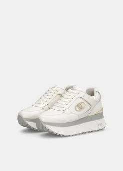Sneakers super platform in pelle