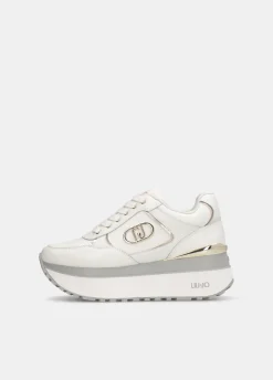 Sneakers super platform in pelle