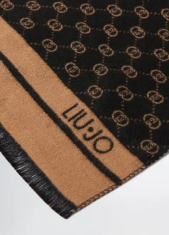 Stola jacquard con logo