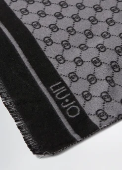 Stola jacquard con logo