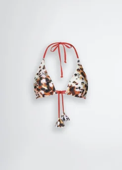 Top a triangolo con stampa animalier