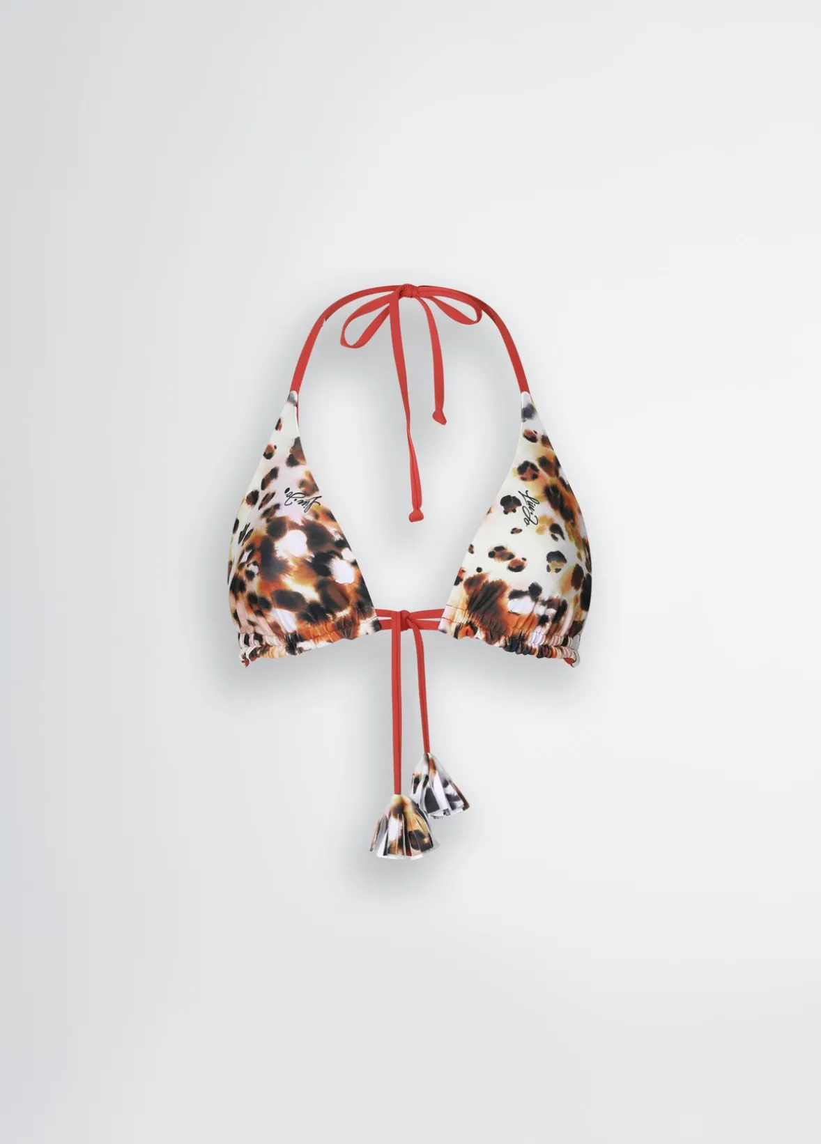 Top a triangolo con stampa animalier