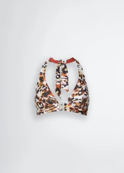 Top a triangolo con stampa animalier