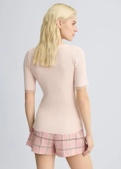 Top con inserti in tulle