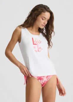 Top con logo e strass