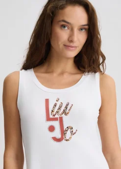 Top con logo e strass