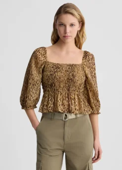 Top con stampa animalier