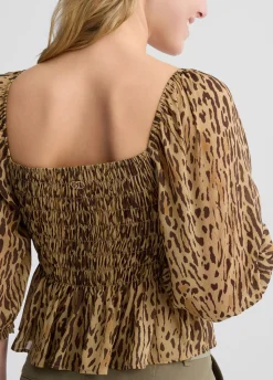 Top con stampa animalier