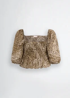 Top con stampa animalier