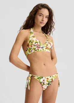 Top da mare con stampa floreale