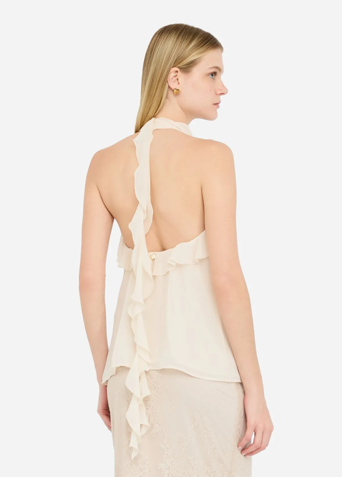 Top elegante con rouches