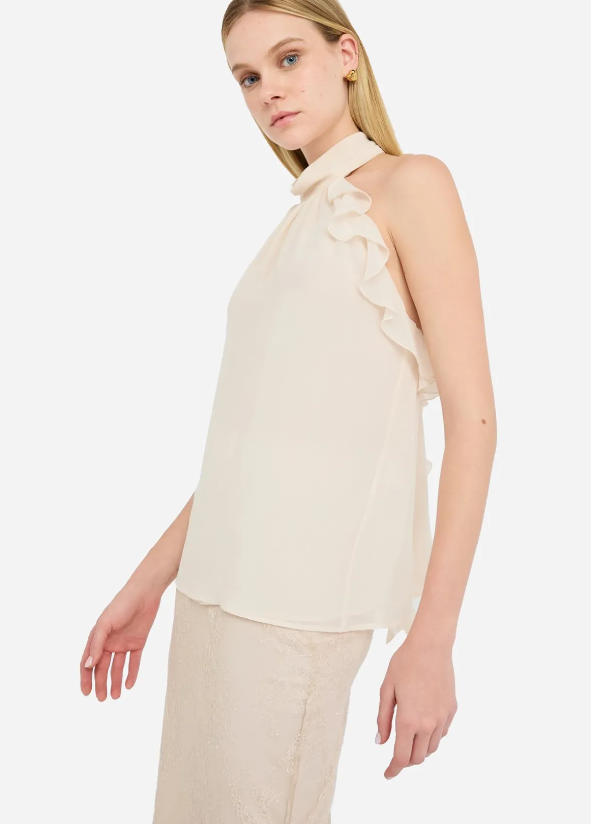 Top elegante con rouches
