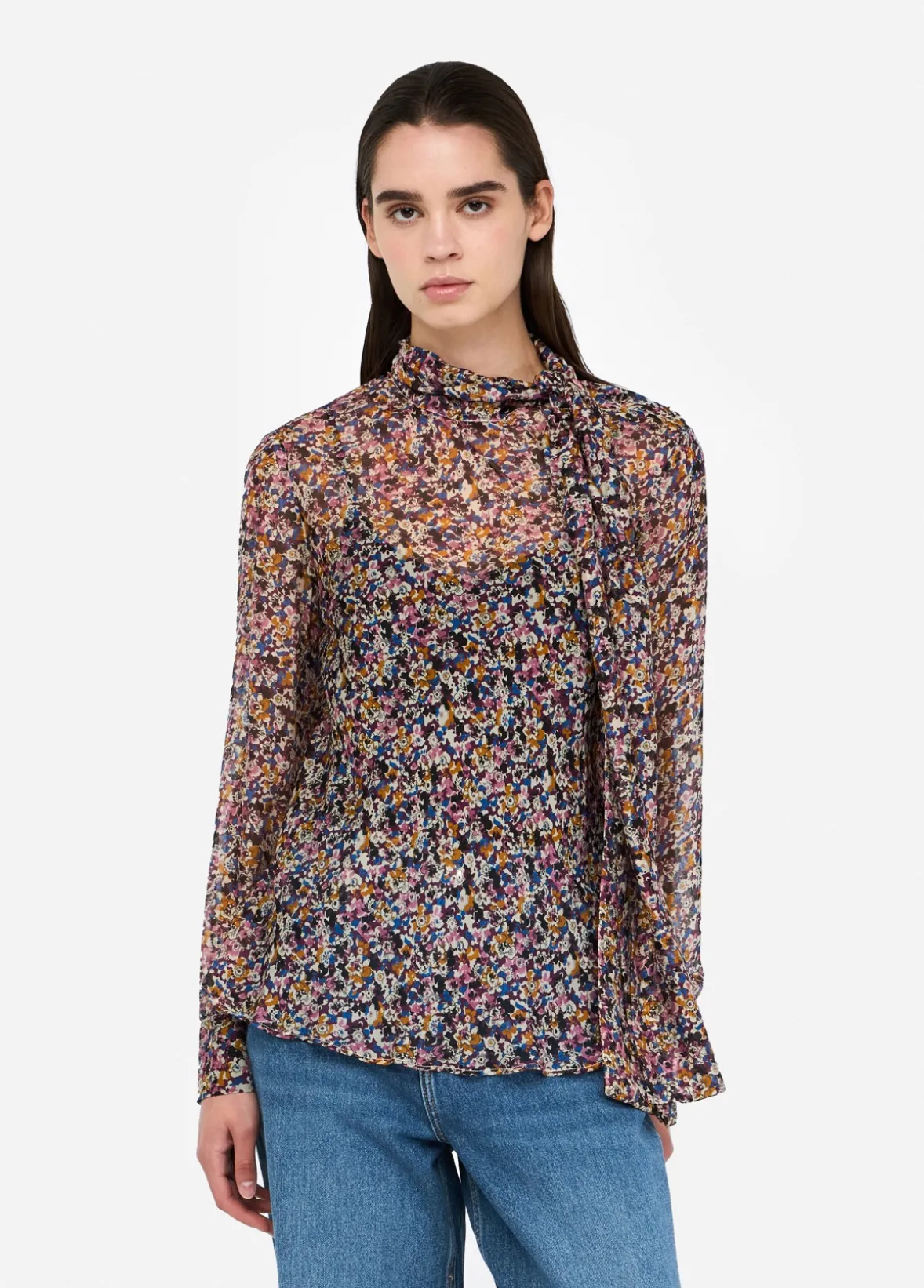 Top in chiffon di seta