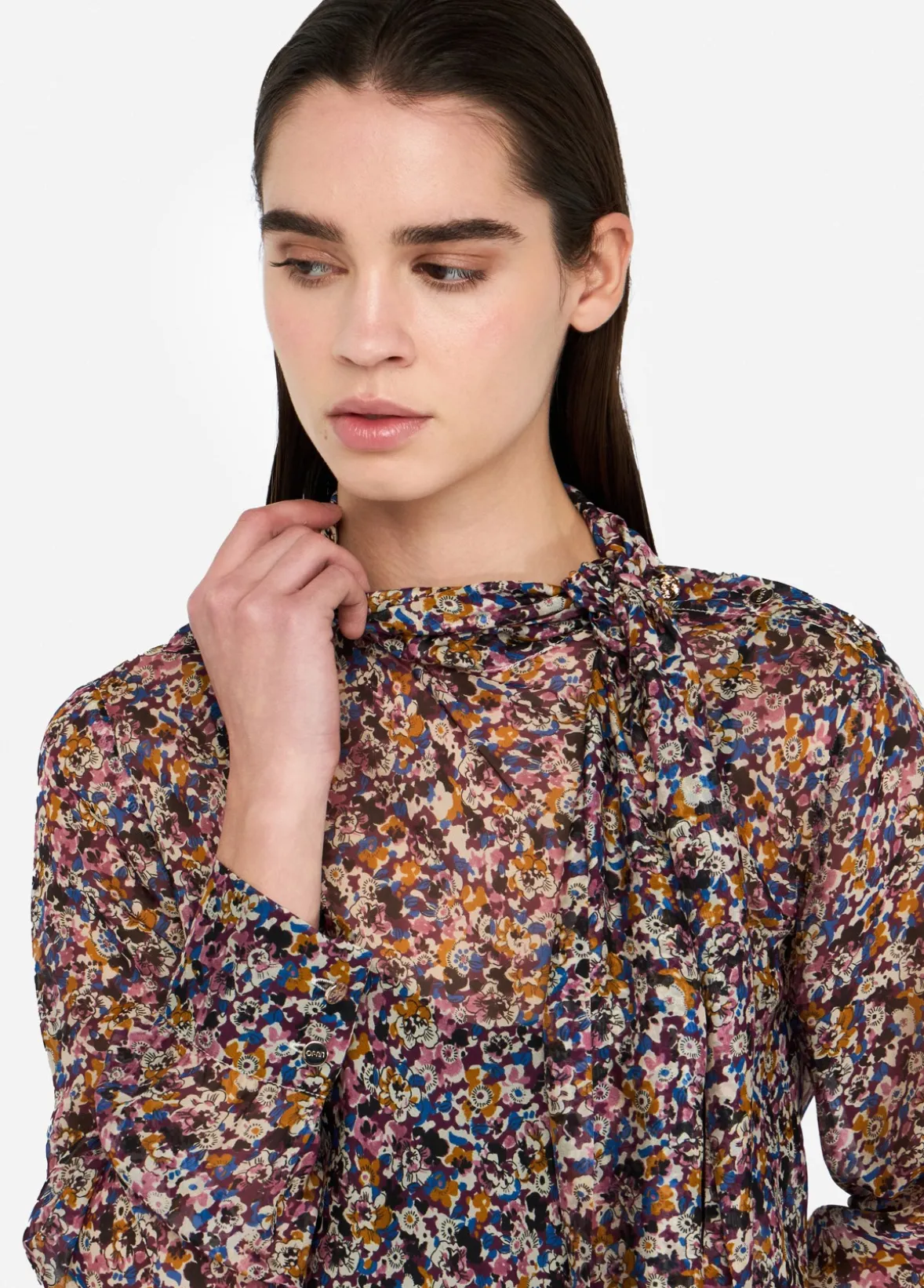 Top in chiffon di seta
