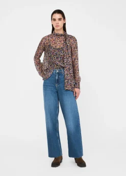 Top in chiffon di seta