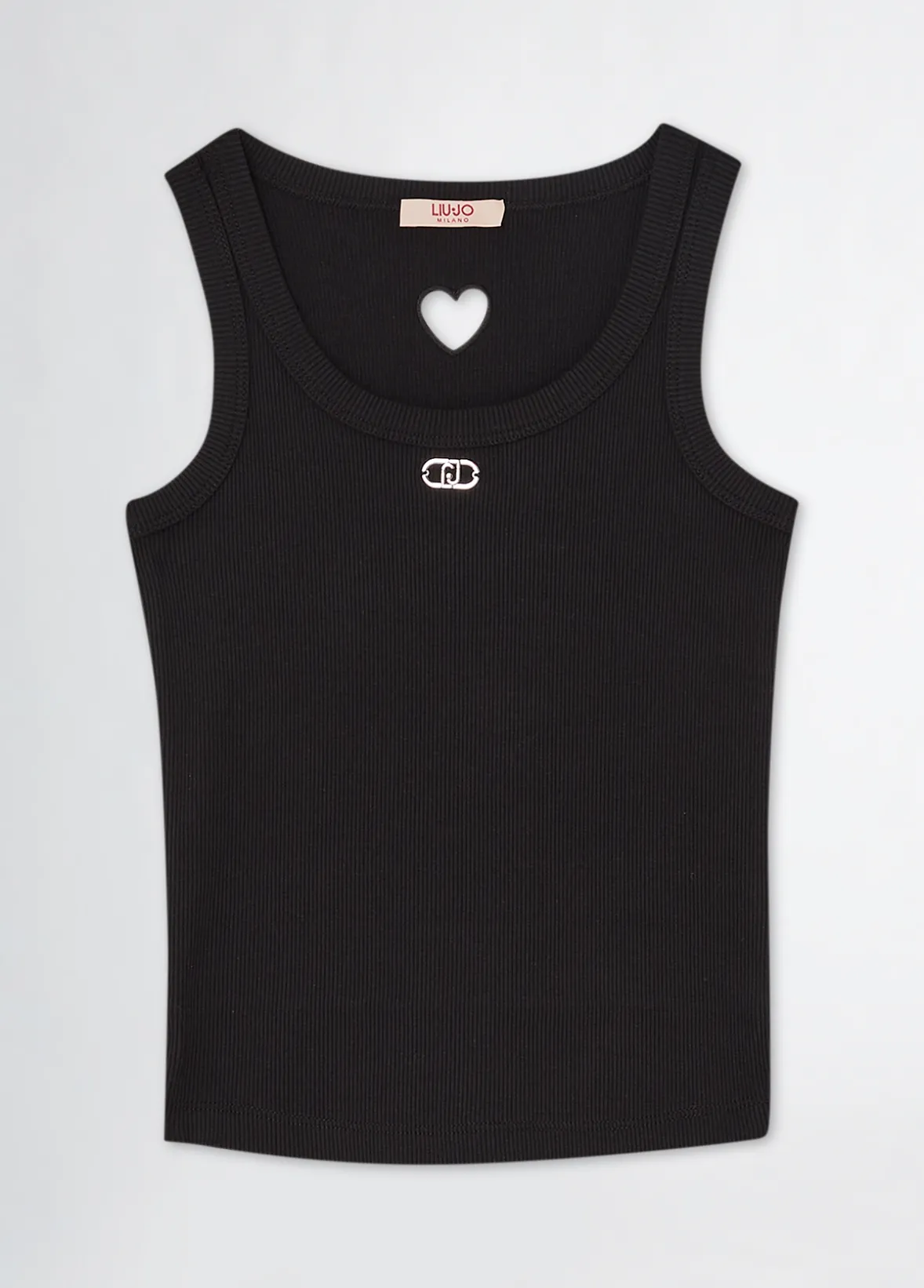 Top in cotone a costine