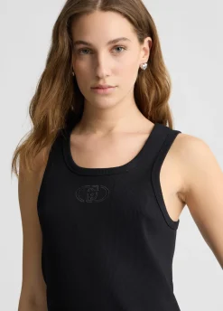 Top in cotone con logo