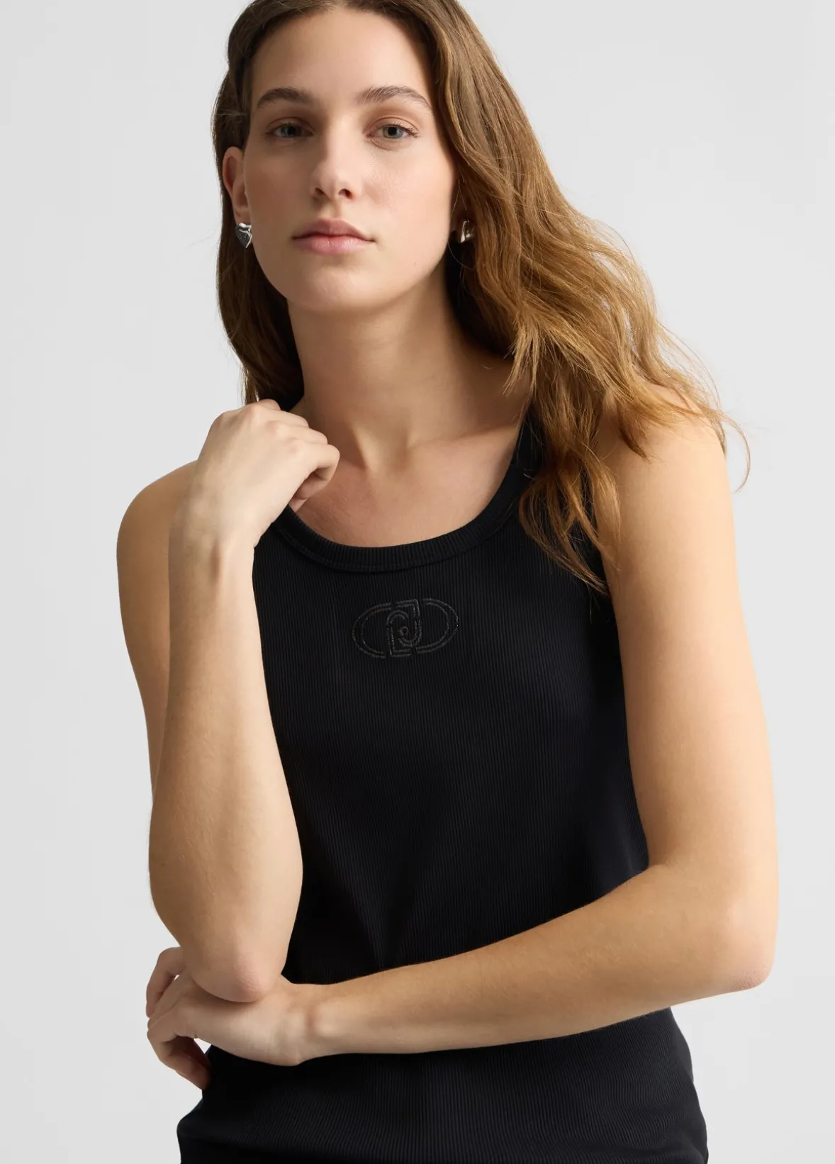 Top in cotone con logo