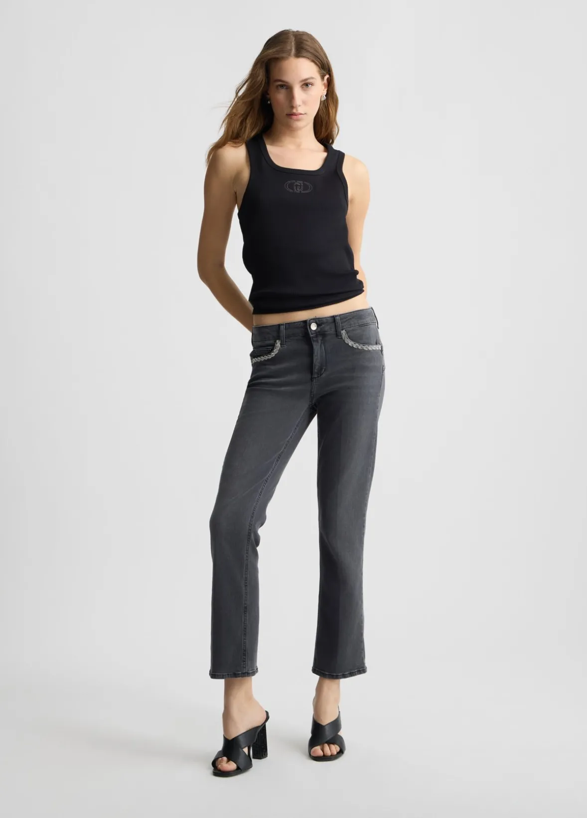 Top in cotone con logo