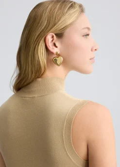 Top in maglia con logo e strass