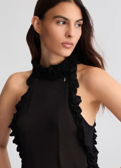 Top in maglia con rouches