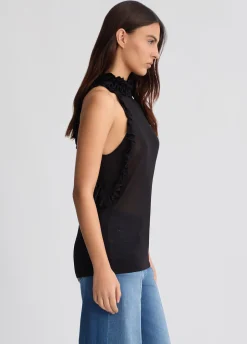 Top in maglia con rouches