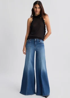 Top in maglia con rouches