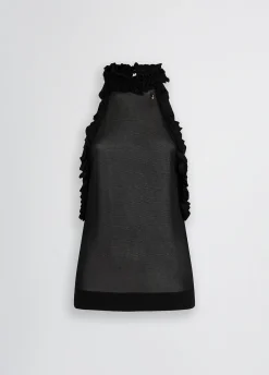 Top in maglia con rouches
