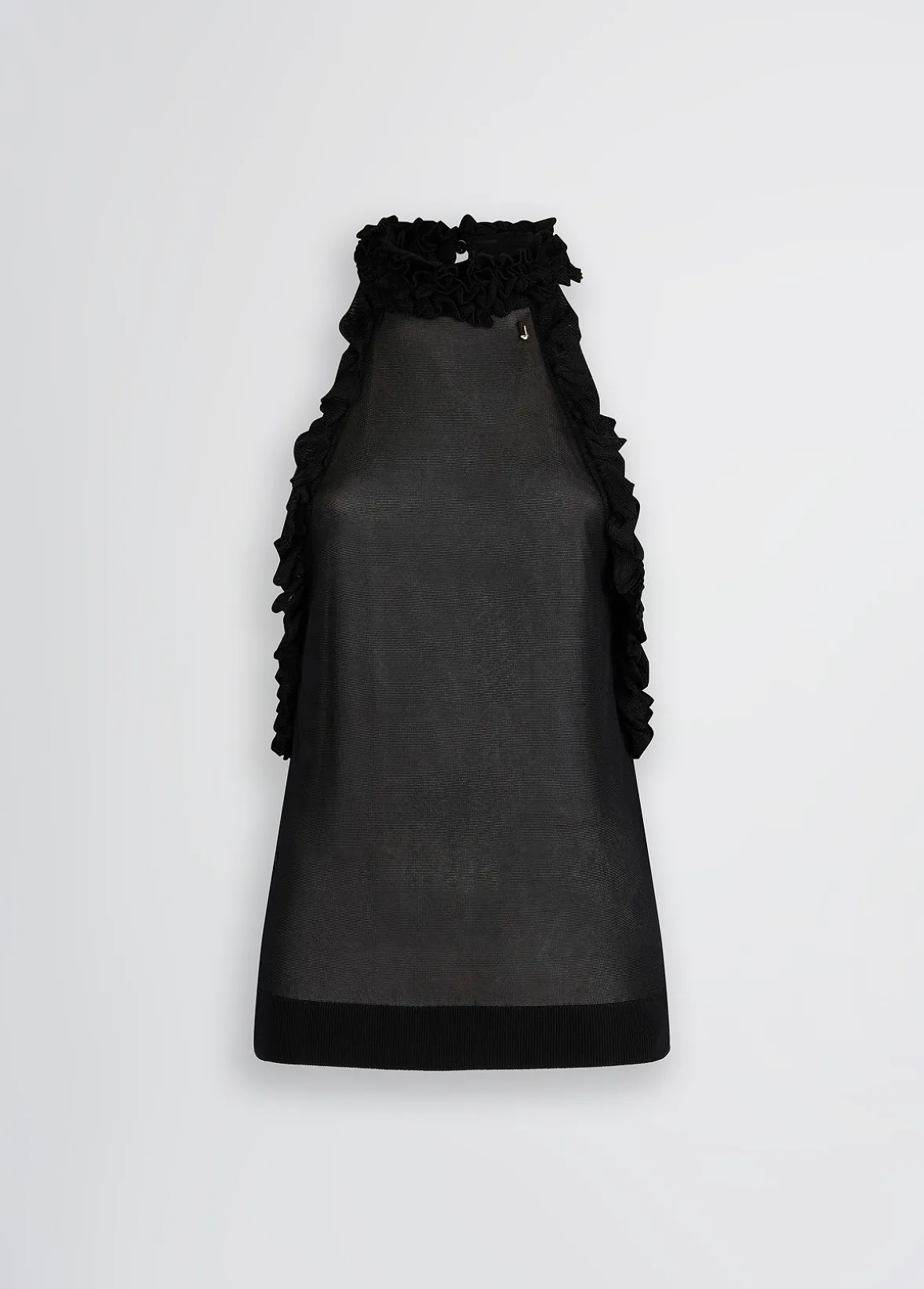 Top in maglia con rouches