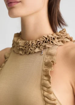 Top in maglia con rouches