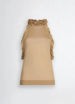 Top in maglia con rouches