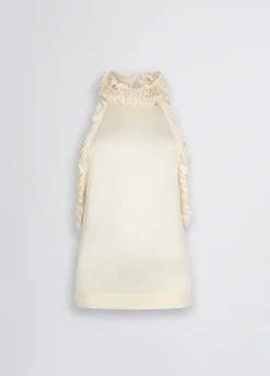 Top in maglia con rouches