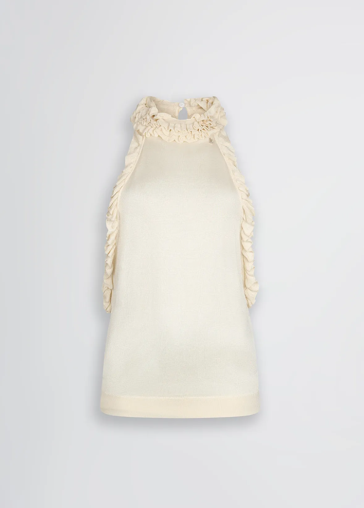 Top in maglia con rouches