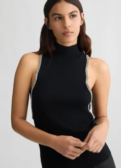 Top in maglia con strass