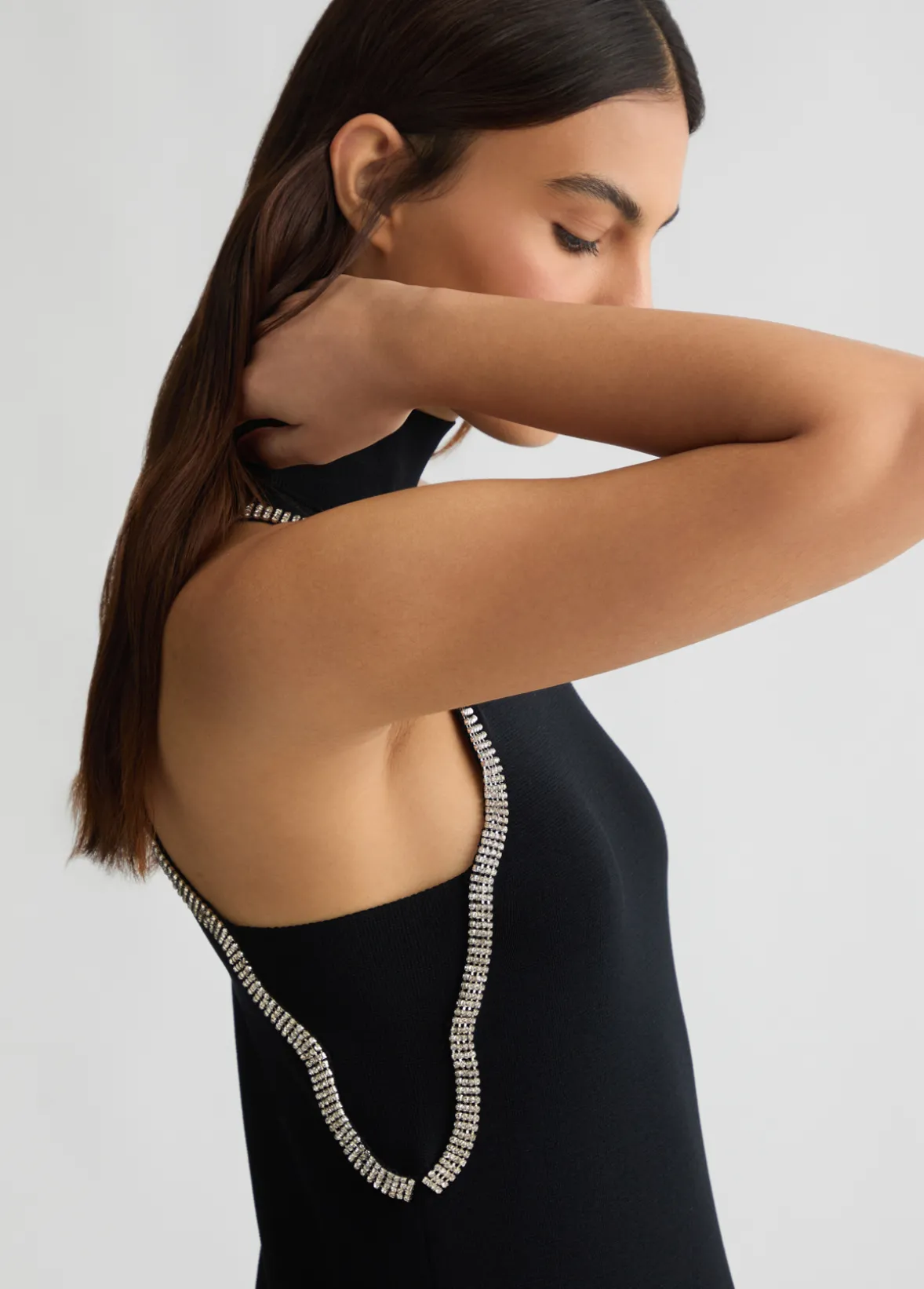 Top in maglia con strass