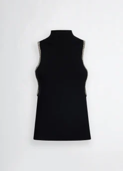 Top in maglia con strass