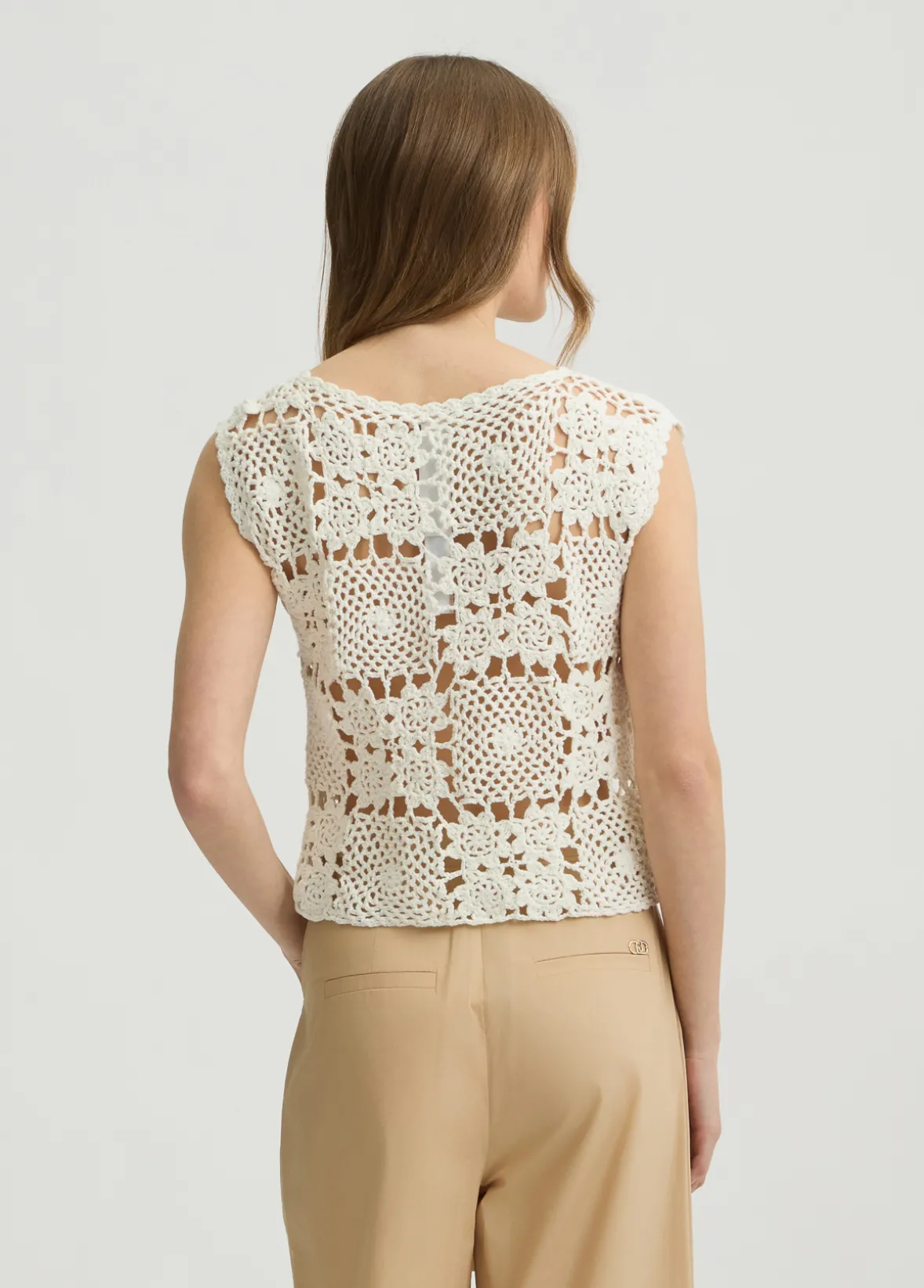 Top in maglia crochet