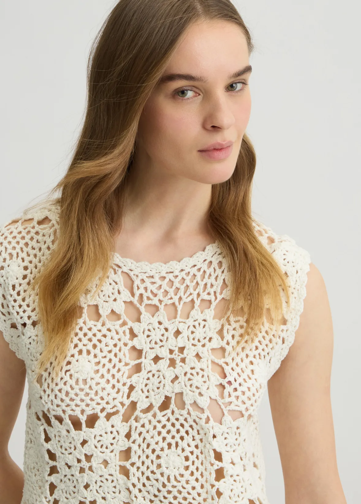 Top in maglia crochet