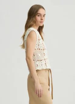 Top in maglia crochet
