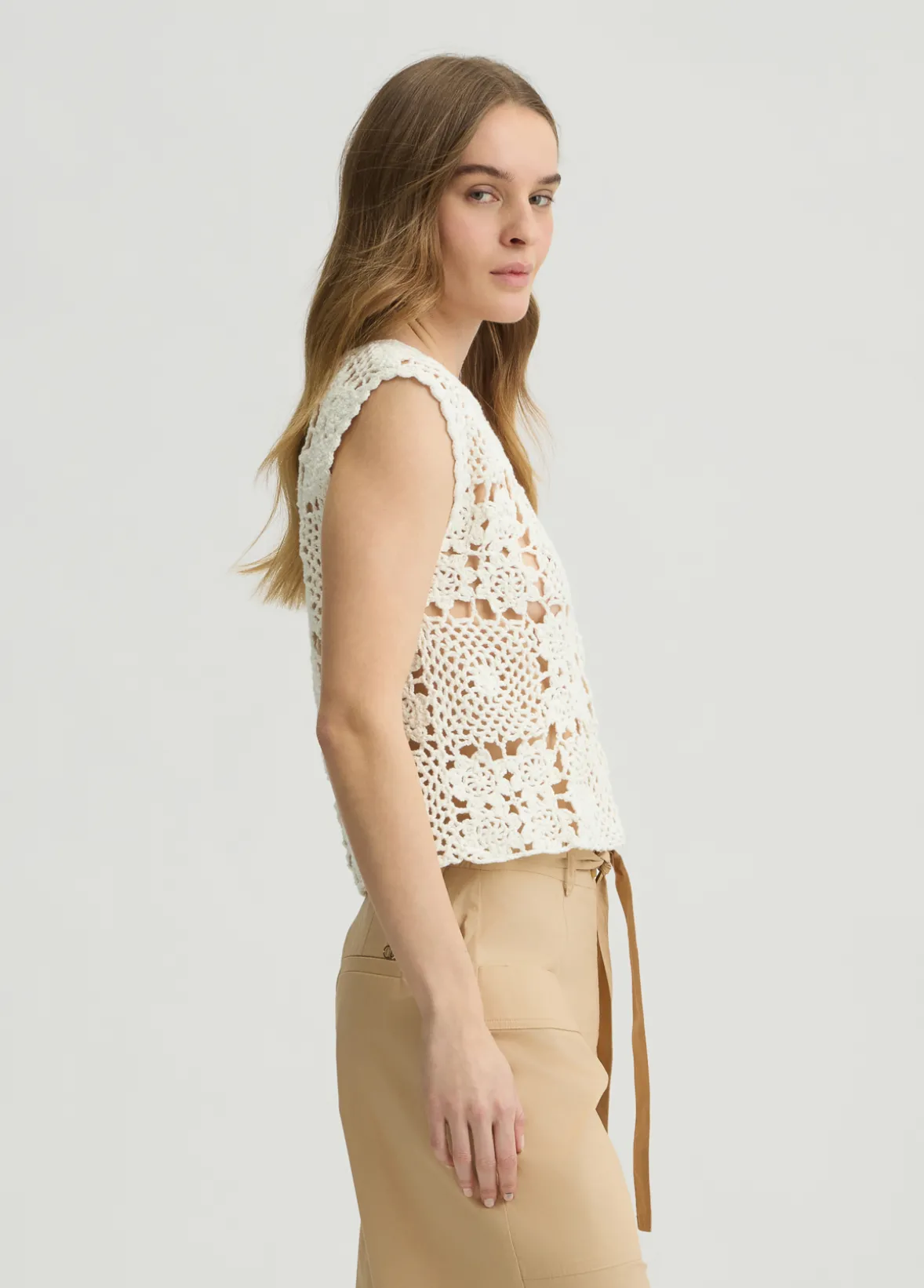 Top in maglia crochet