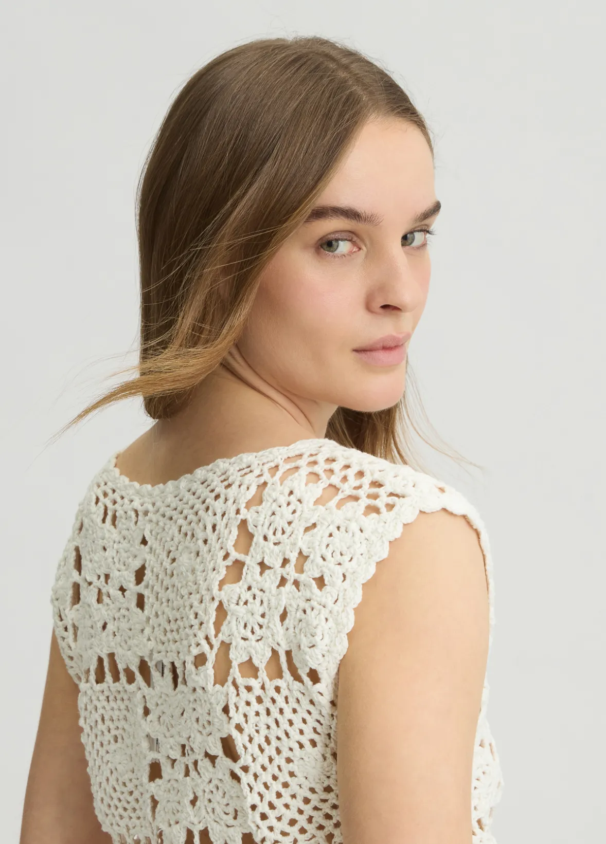 Top in maglia crochet