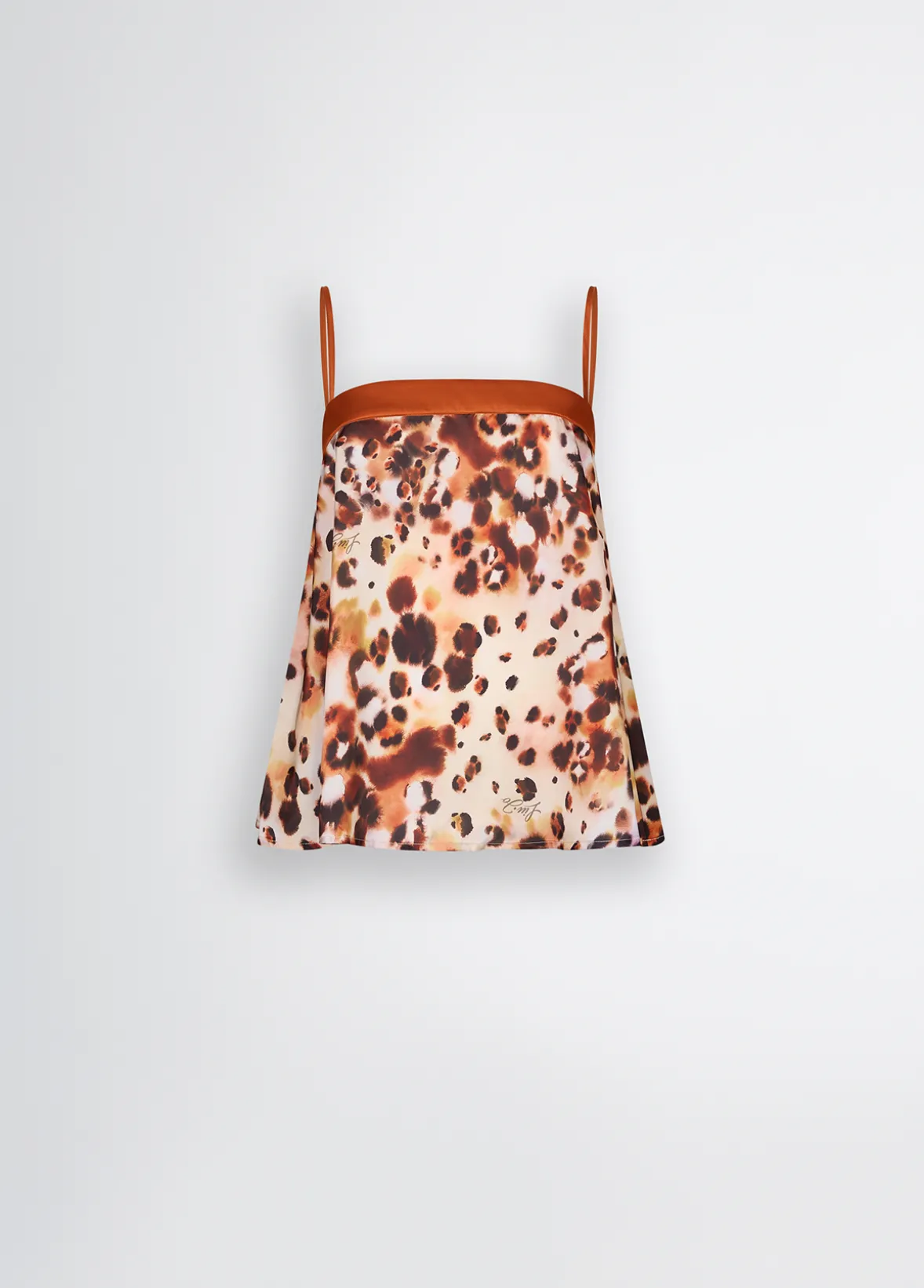 Top in raso animalier