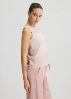 Top in raso e georgette
